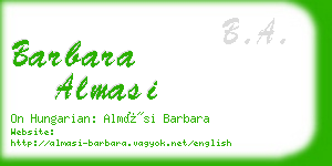 barbara almasi business card